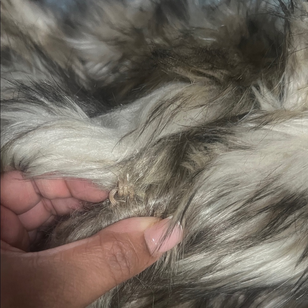 Ci Sono Cream and Brown Faux Fur Jacket - Picture 9 of 9